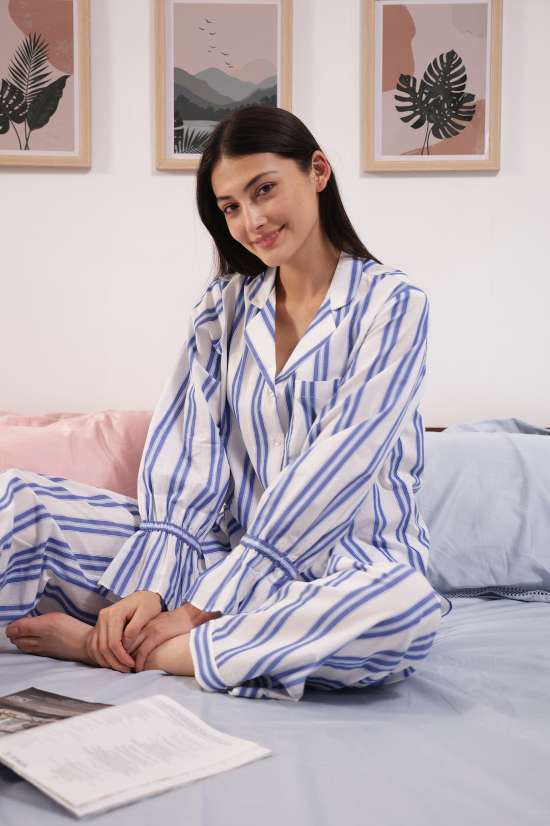 Sunday Sripes  Cotton PJ Set
