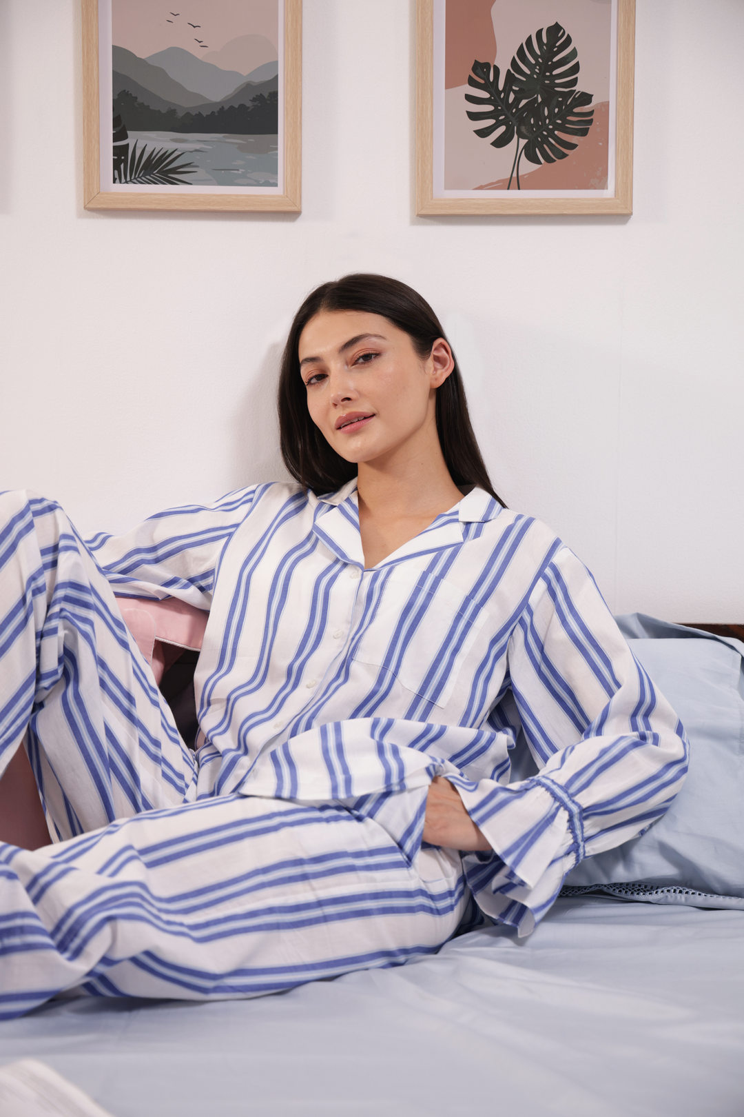 Sunday Sripes  Cotton PJ Set