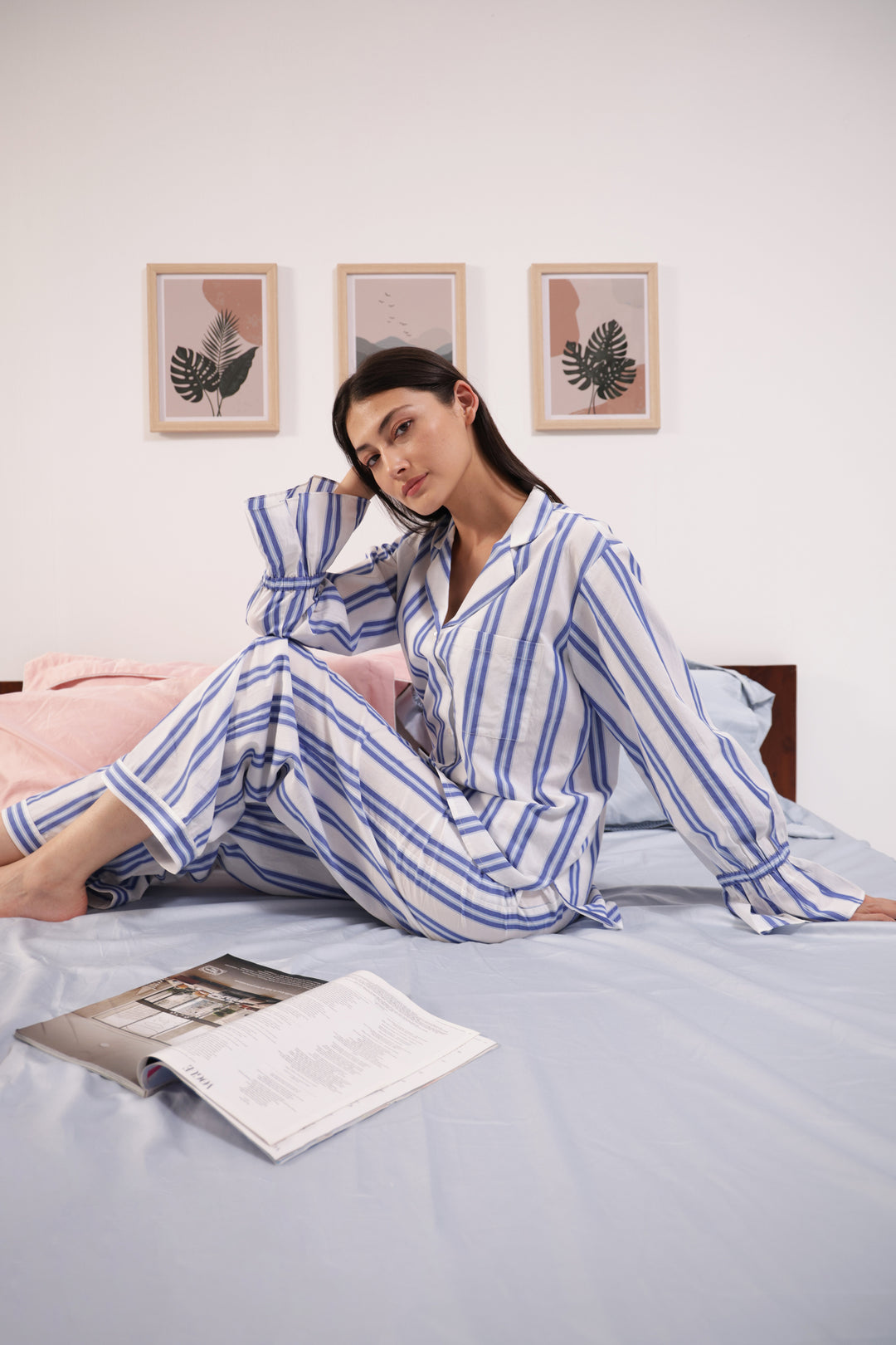Sunday Sripes  Cotton PJ Set