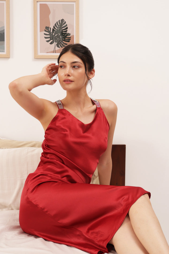 Scarlet Radiance Sleep Dress