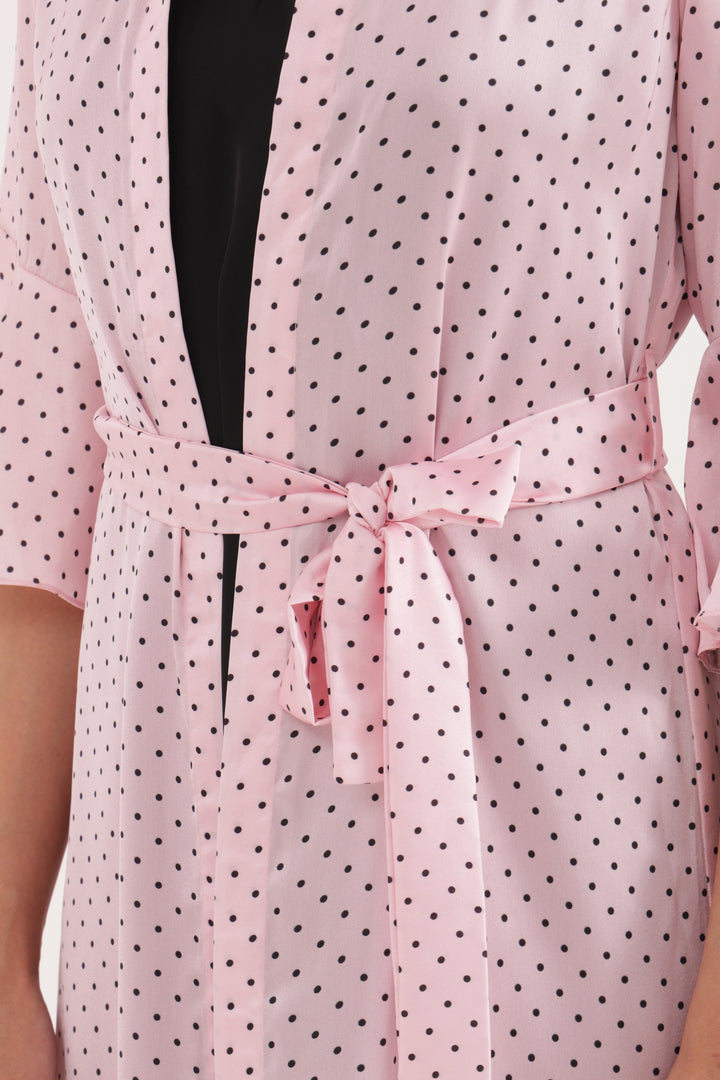 Polka Dreams Satin Robe Set