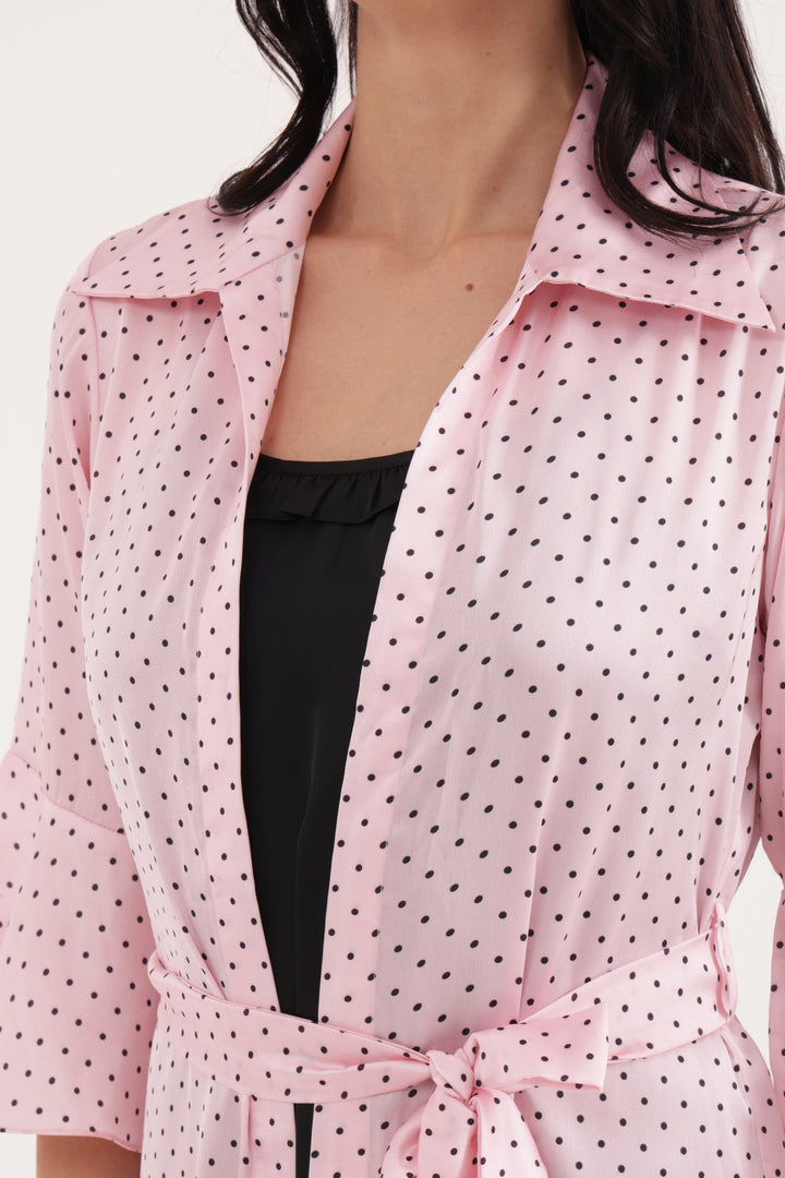 Polka Dreams Satin Robe Set
