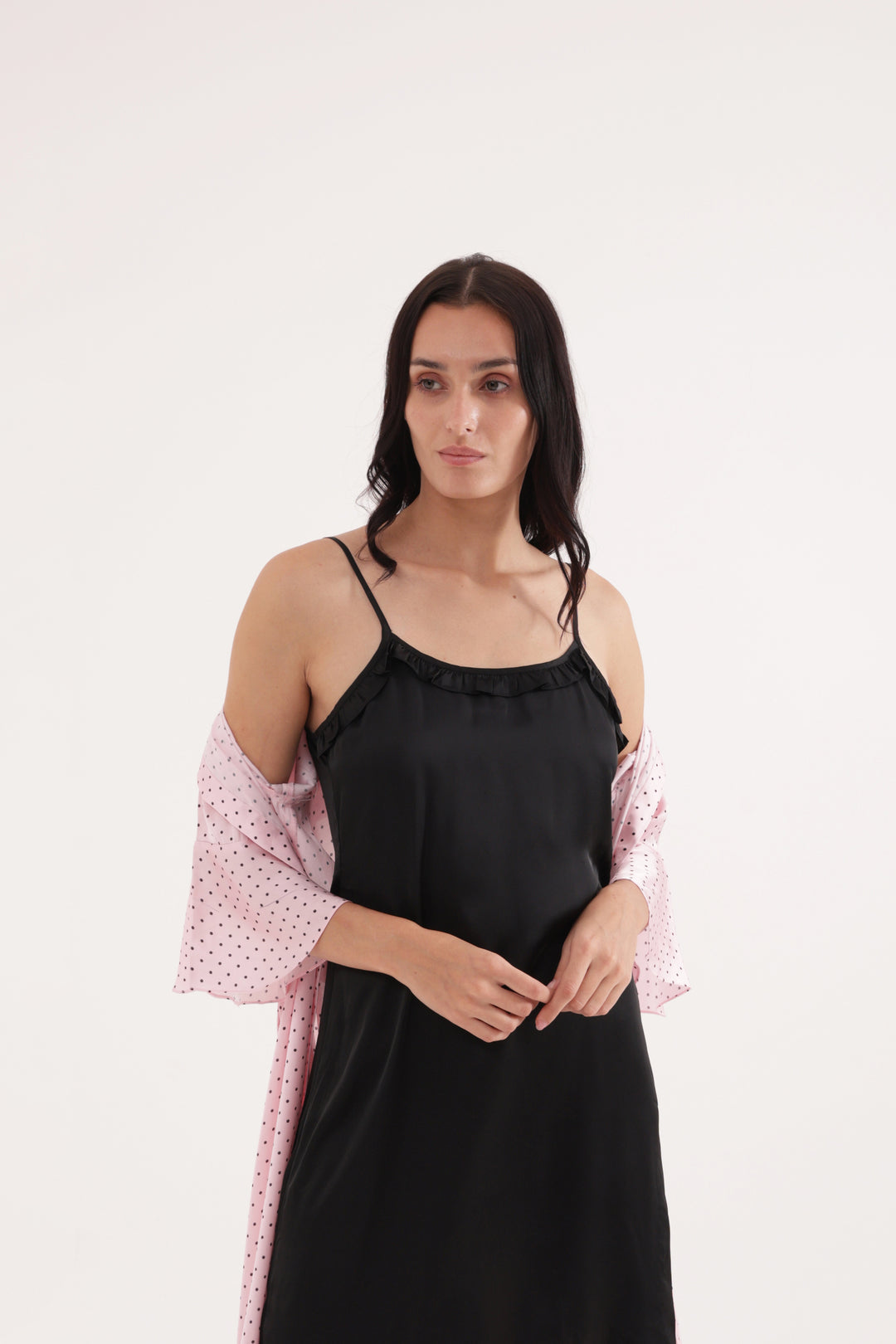 Polka Dreams Satin Robe Set