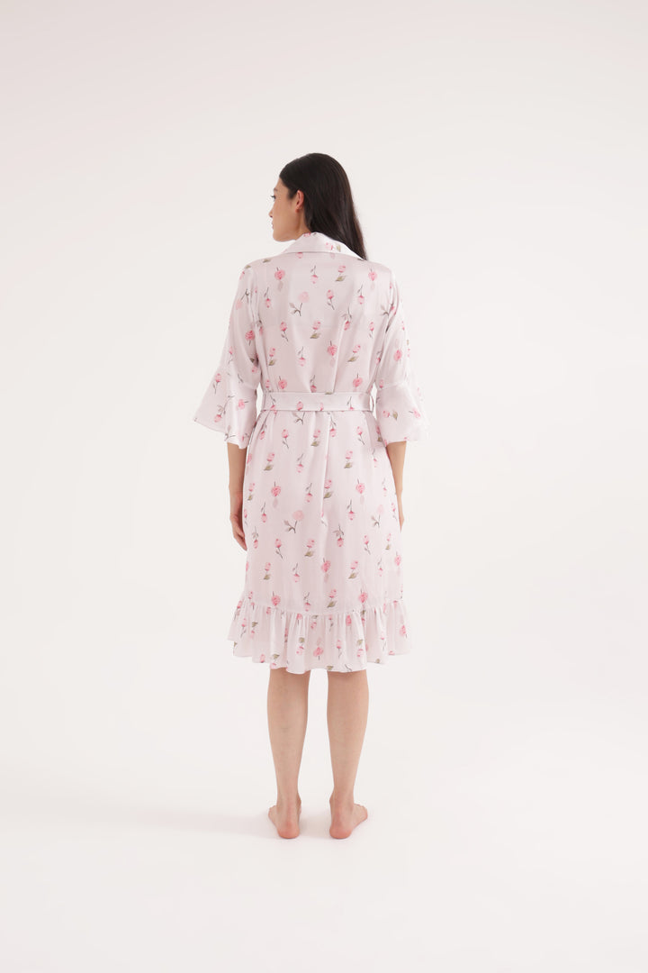 Floral grace night dress and robe set