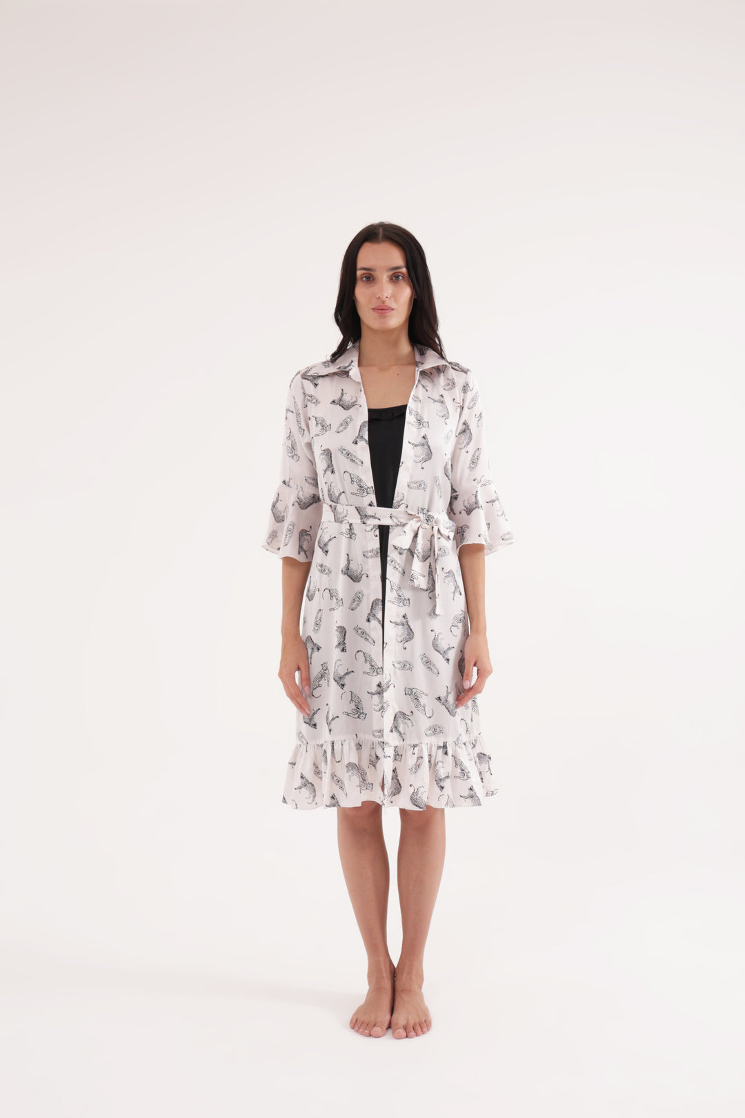 Midnight Safari satin Robe Set