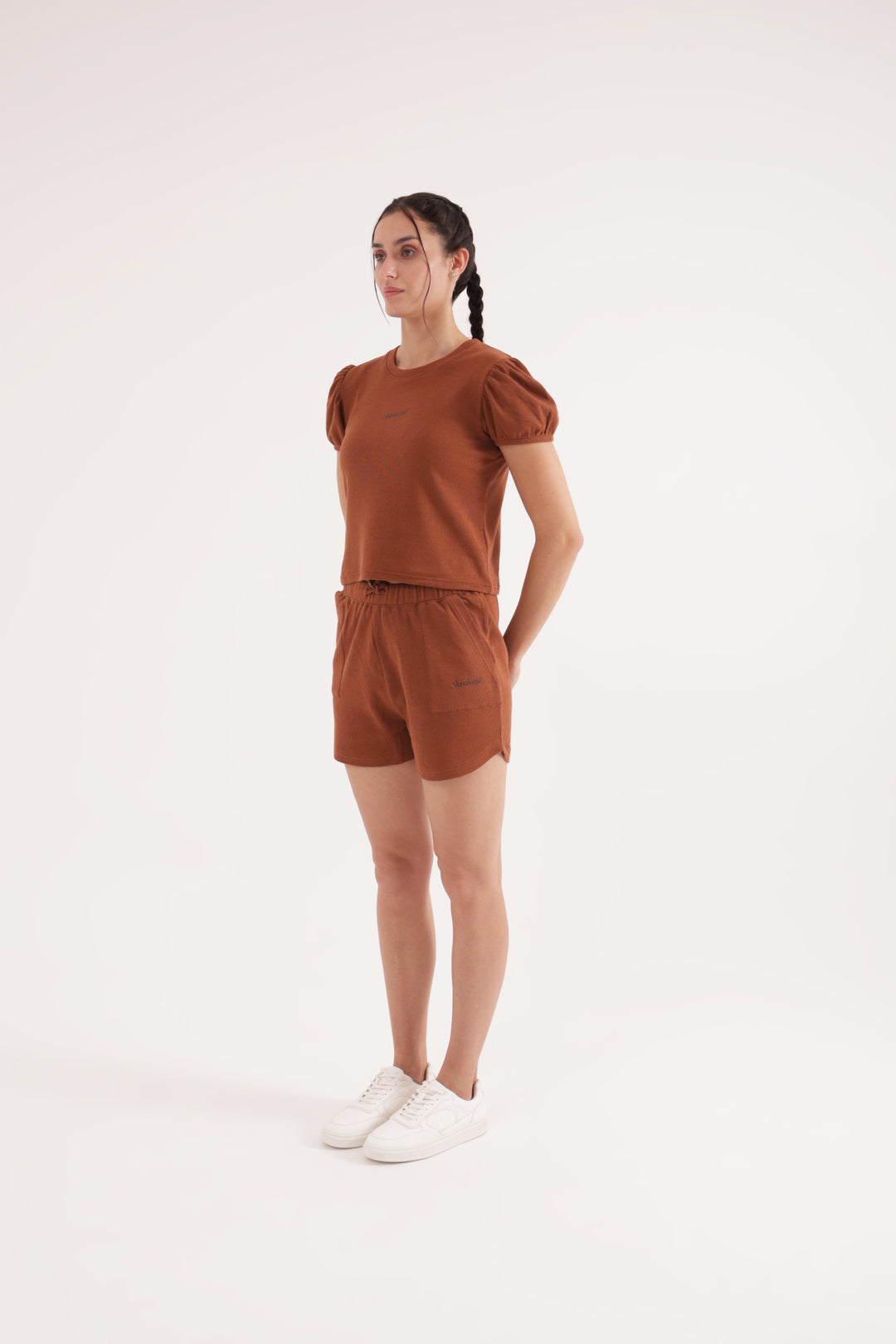 Mocha Bisque Waffle Knit Walk & Snooze Set