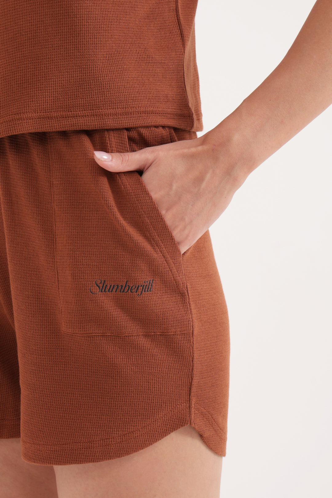 Mocha Bisque Waffle Knit Walk & Snooze Set