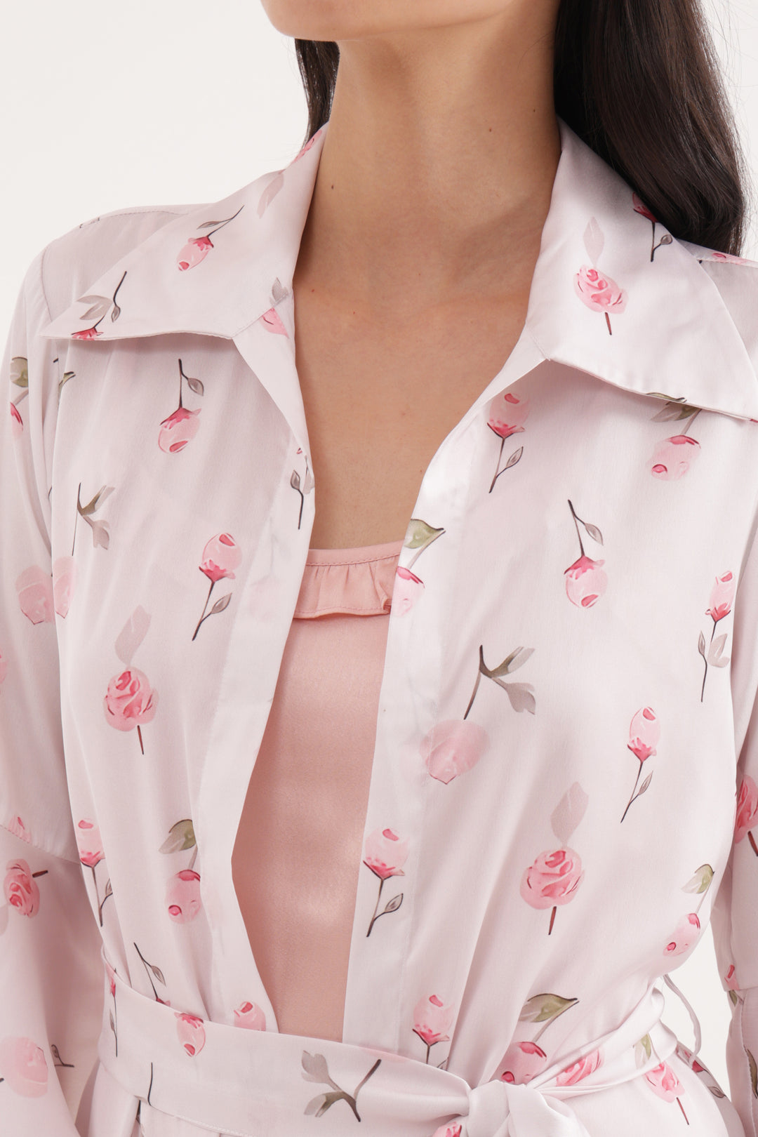 Floral grace night dress and robe set