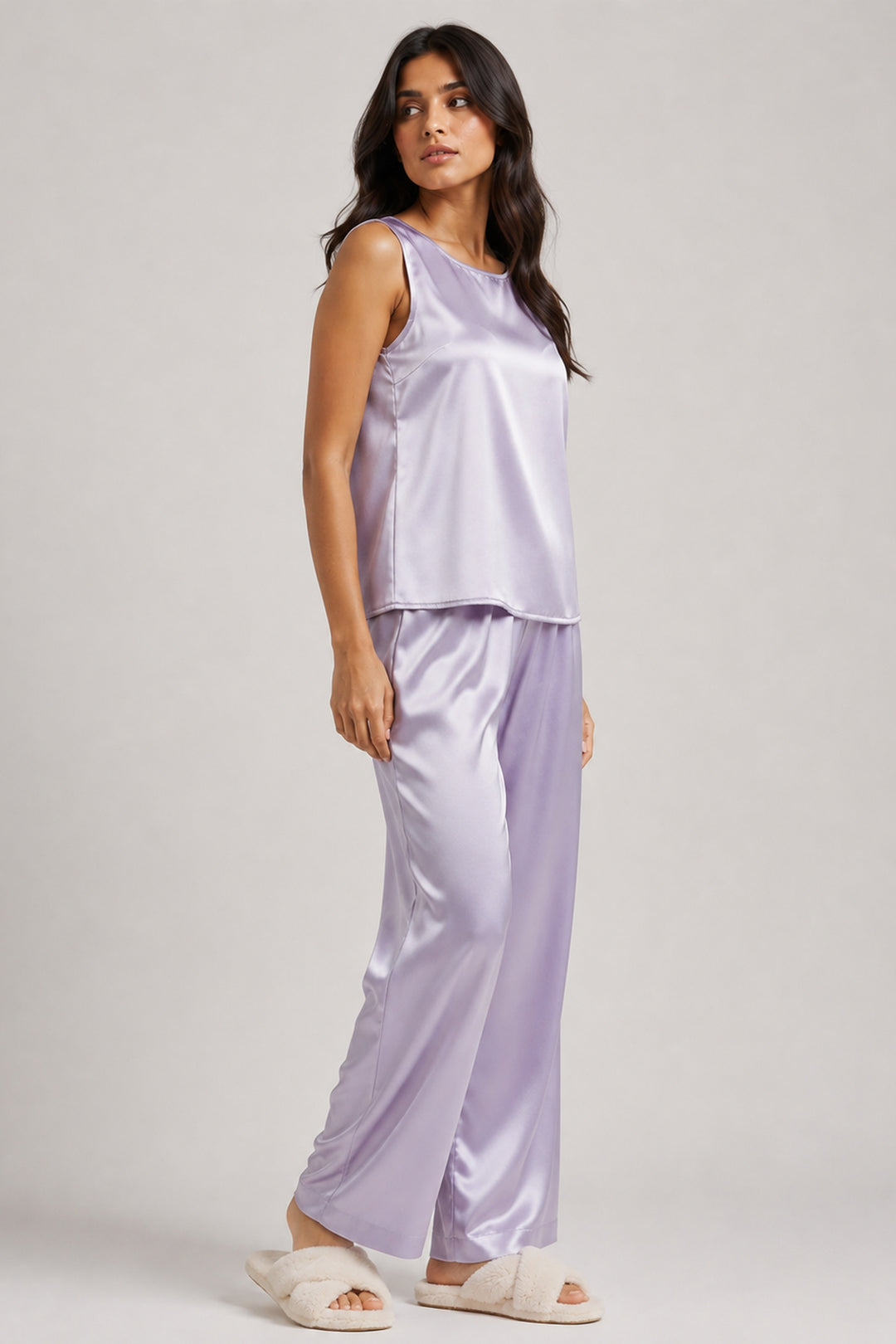 Lilac Haze Bloom Sleeveless  PJ Set With Pocket