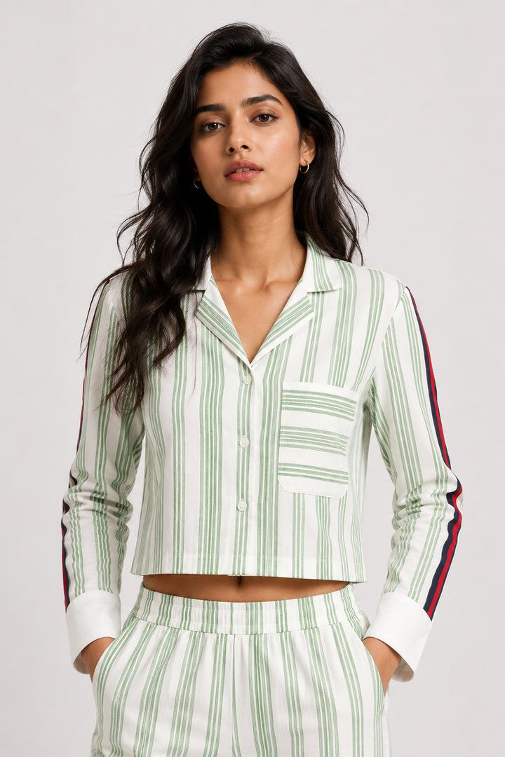 Urban Stripe Green Cotton Co-ord