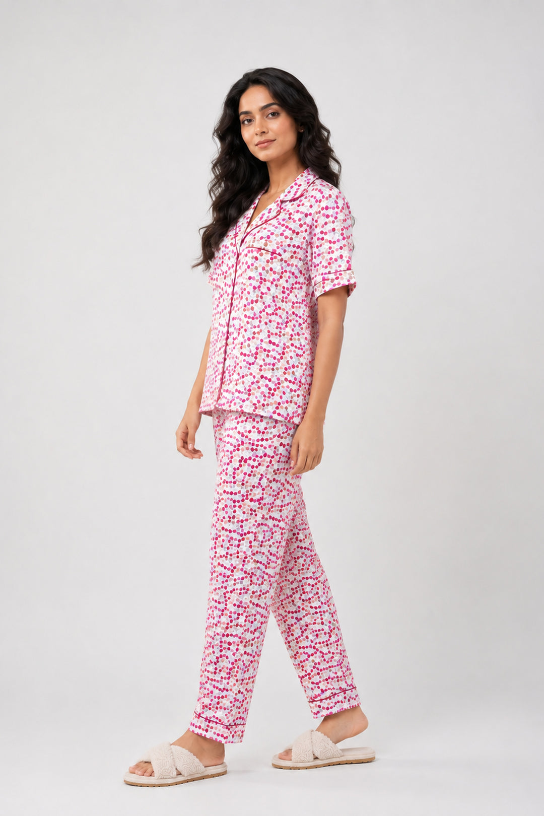 Cherry Crush Button Down PJ Set in Japan Satin
