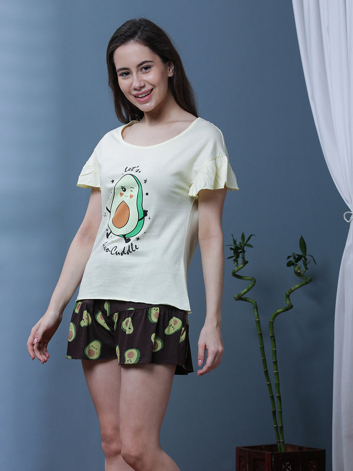 Graphic Printed Pure Cotton Night suit