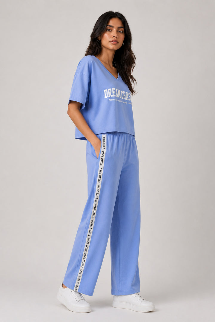 Dream Chaser Powder Blue Cotton Co-ord Set