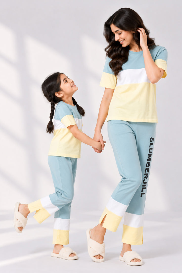 Mom & Me - Lime Lullaby, Slumber Everyday Mom & Kids Cotton Coord Set