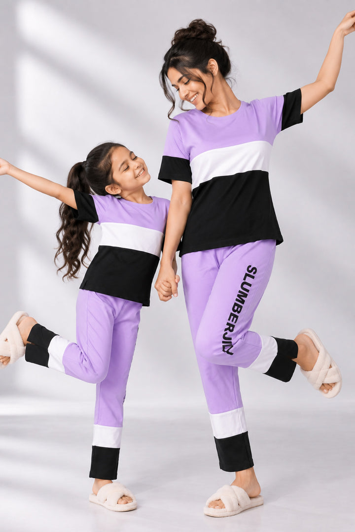 Mom & Me - Plum Fairy, Slumber Everyday Mom & Kids Cotton Coord Set