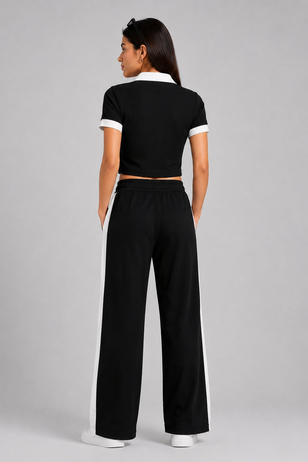 Off Duty Club Set in Black Rib Knit