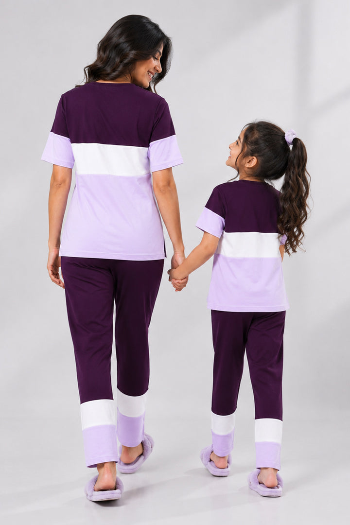 Mom & Me - Mulberry Magic, Slumber Everyday Mom & Kids Cotton Coord Set