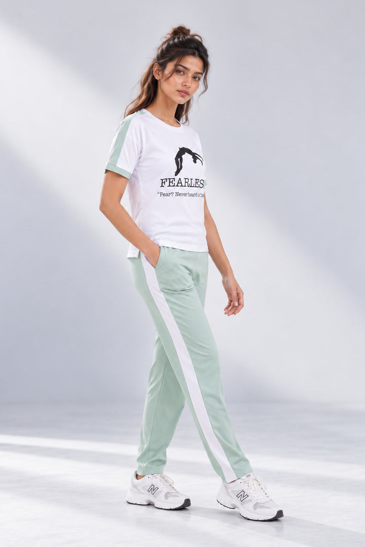Slumber Jill Active Comfort Pastel Green Cotton Jersey Coord Set