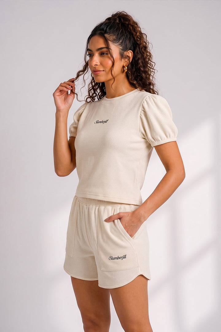 Fosted Glow Waffle Knit Walk & Snooze Set