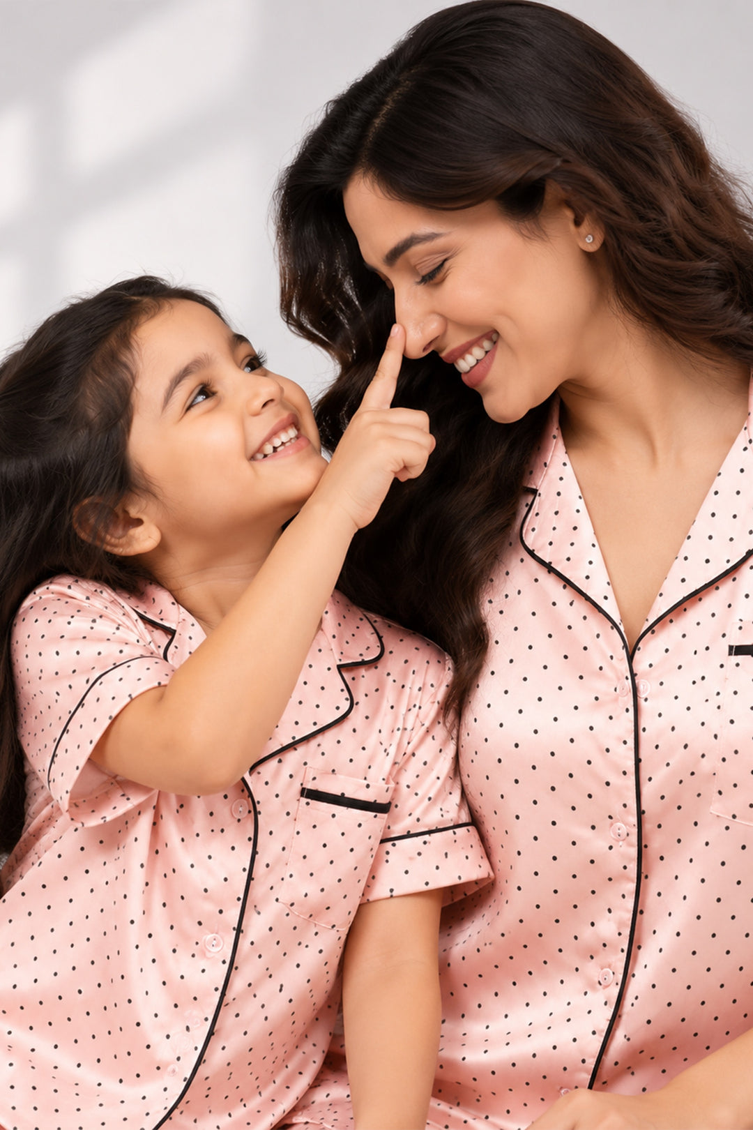 Mom & Me - Sweet Blush Collared Short Set in Japan Satin