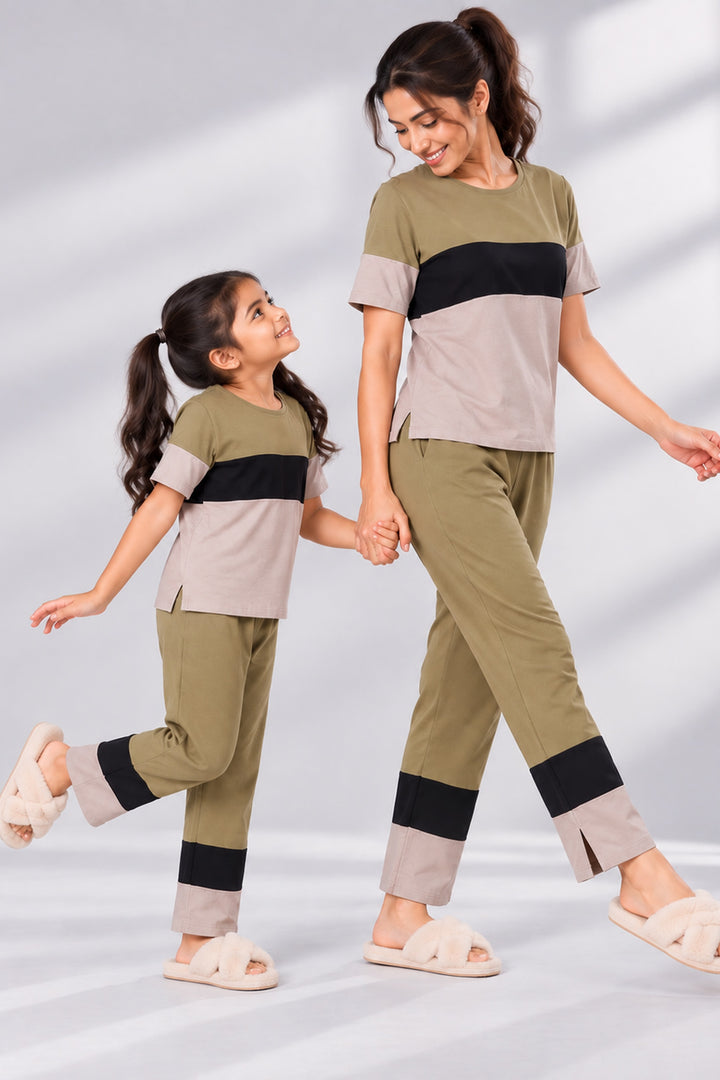Mom & Me - Mossy Meadows, Slumber Everyday Mom & Kids Cotton Coord Set
