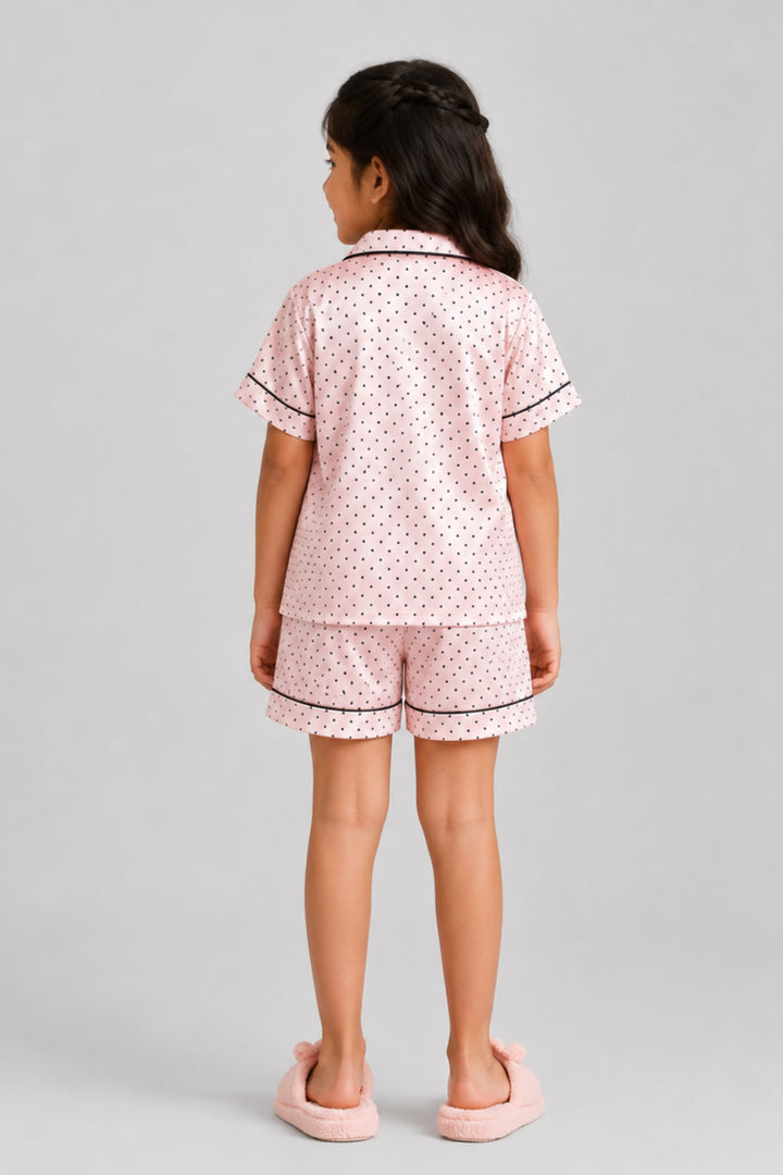 Sweet Blush Kids Collared Short Set in Japan Satin