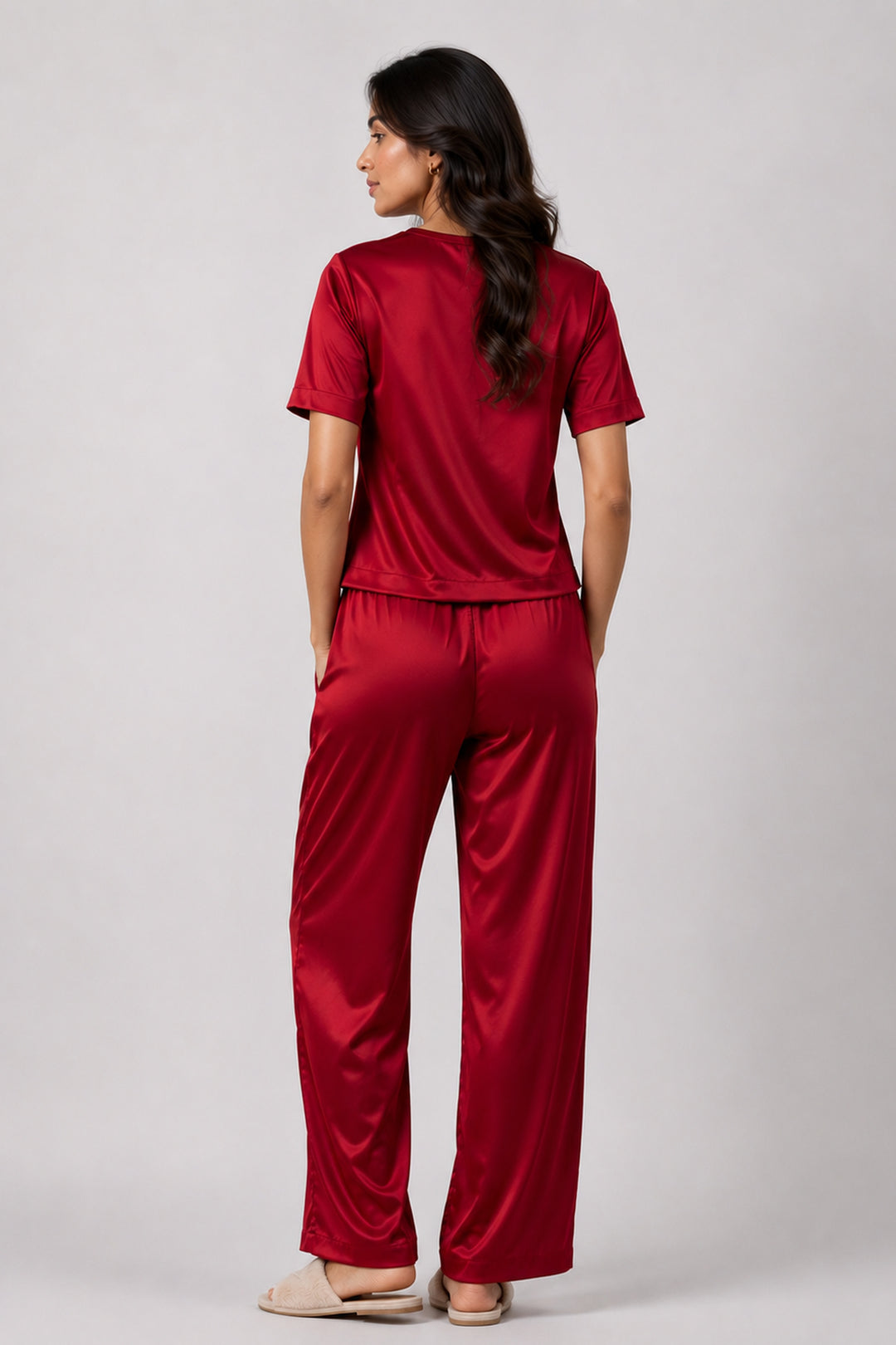 Berry Blush Half Sleeve PJ Set Wiith Pocket