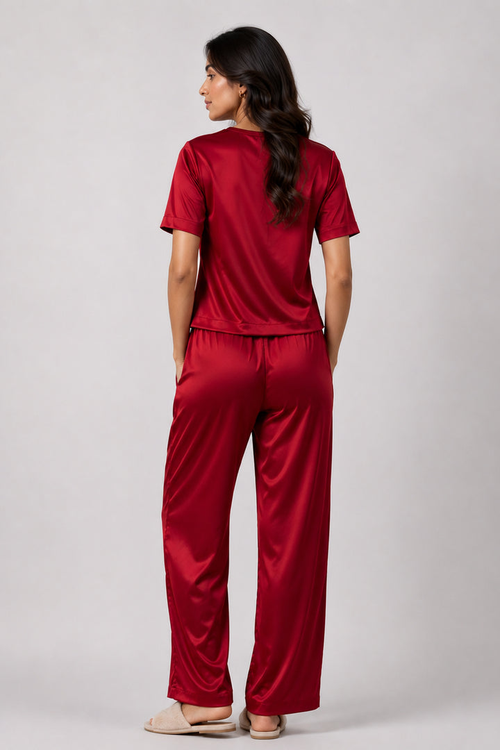 Berry Blush Half Sleeve PJ Set Wiith Pocket