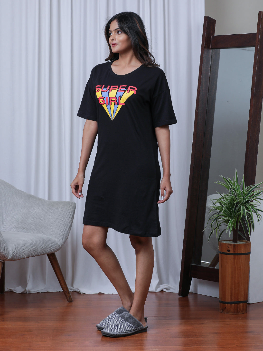 Printed Pure Cotton T-shirt Nightdress
