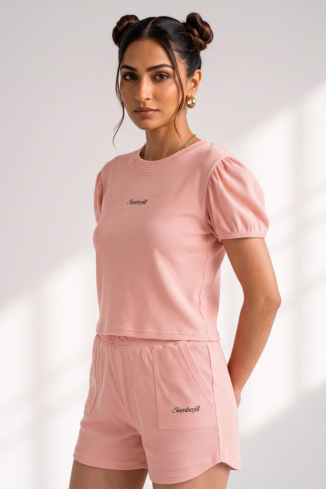 Coral Cloud  Waffle Knit Walk & Snooze Set