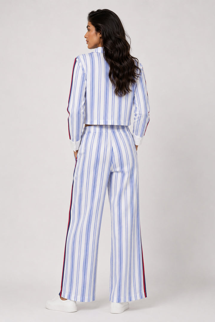 Urban Stripe Blue Cotton Co-ord