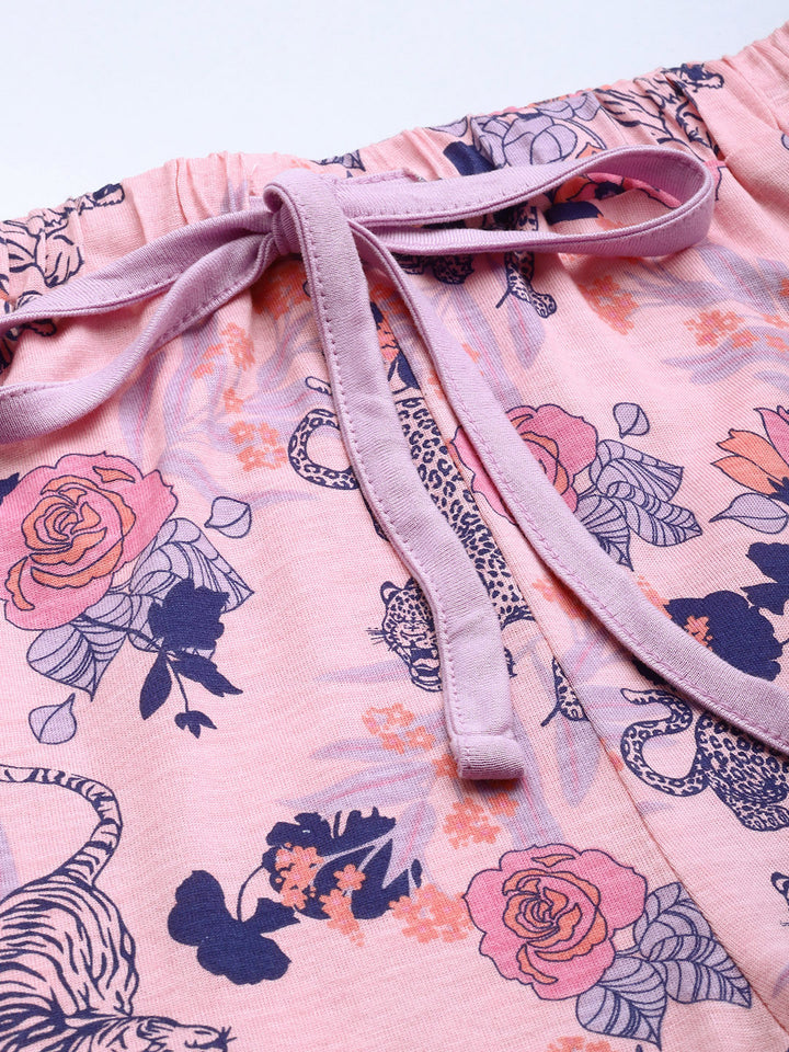 Conversational Printed Shirt Collar Night suit