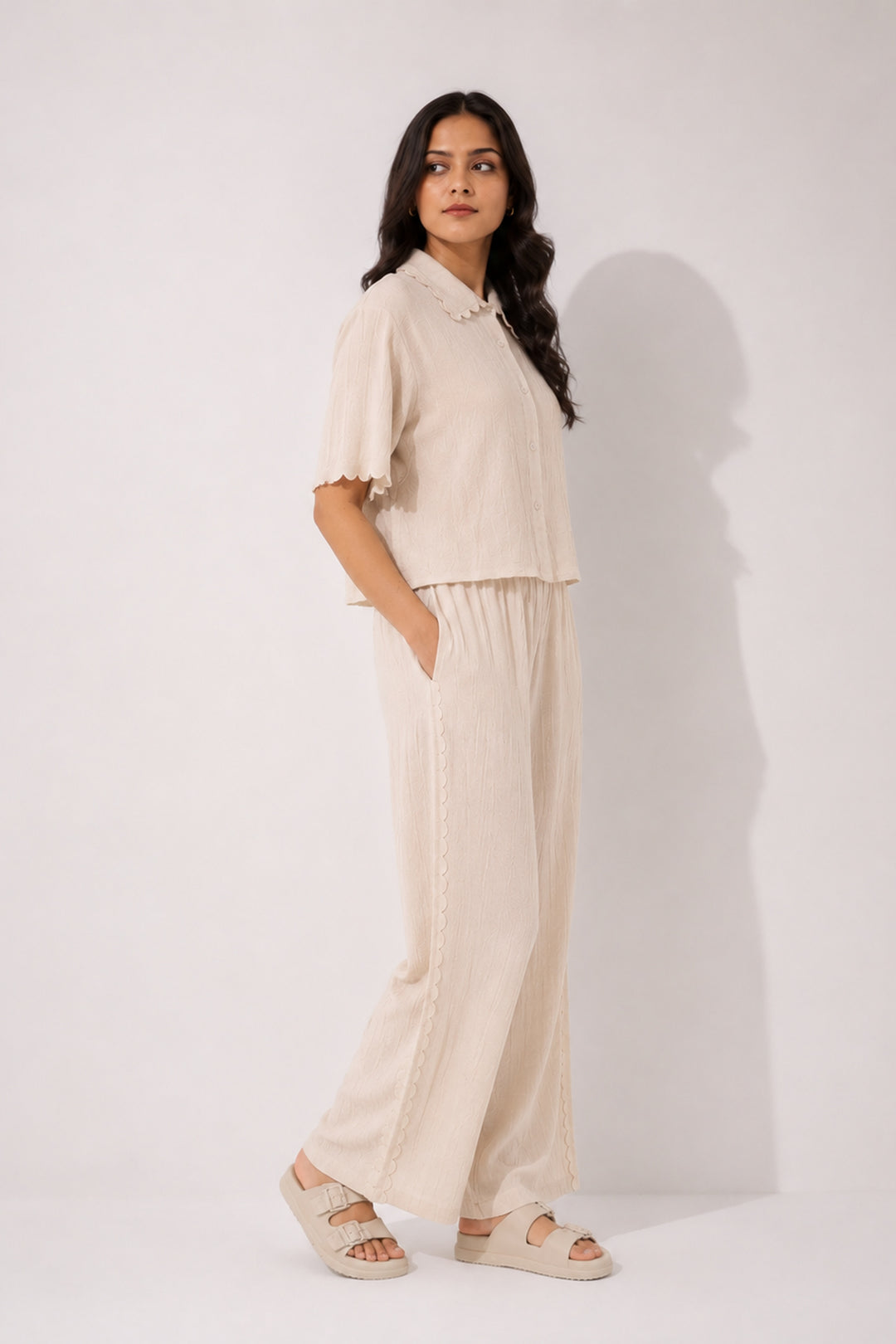 Ecru Scallop Grace Cotton Set