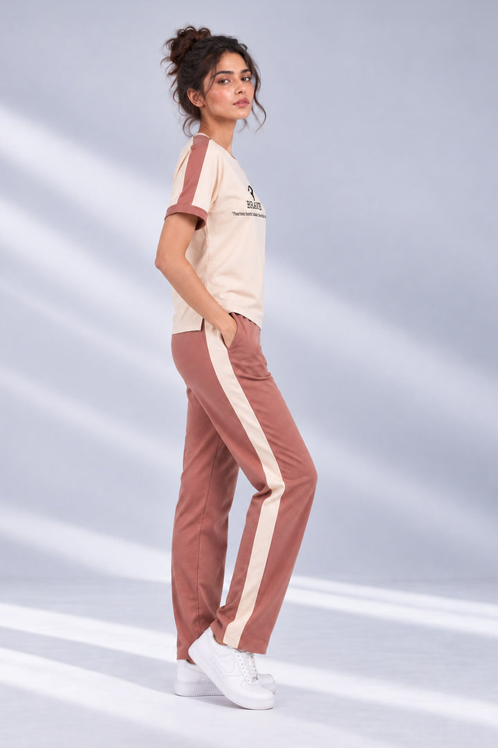 Slumber Jill Active Comfort Mocha Mousse Cotton Jersey Coord Set