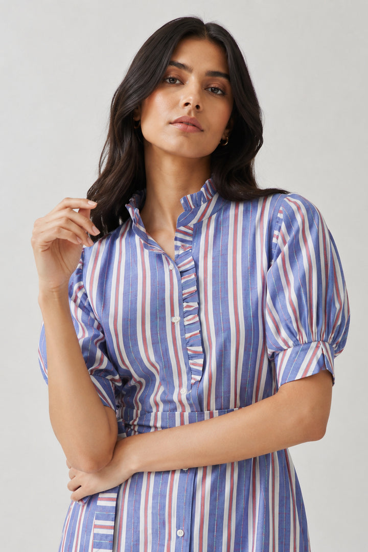 Rustic Elegance Cotton stripe  Dress