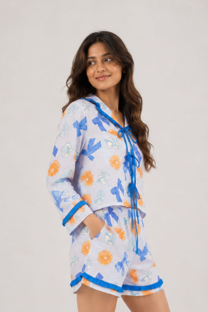 Nautical Charm Satin Short Set