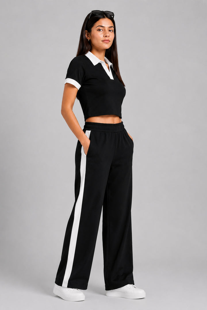 Off Duty Club Set in Black Rib Knit