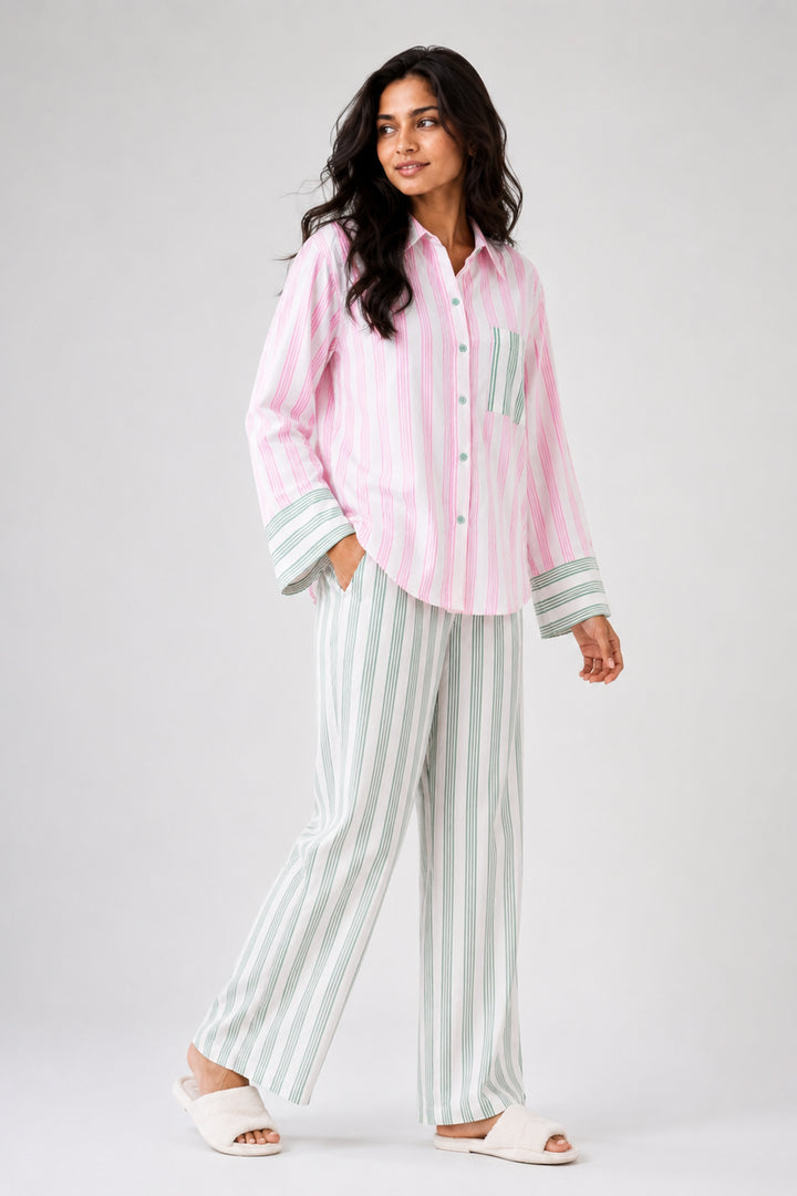Soft Pop Stripe Cotton Sleep Set