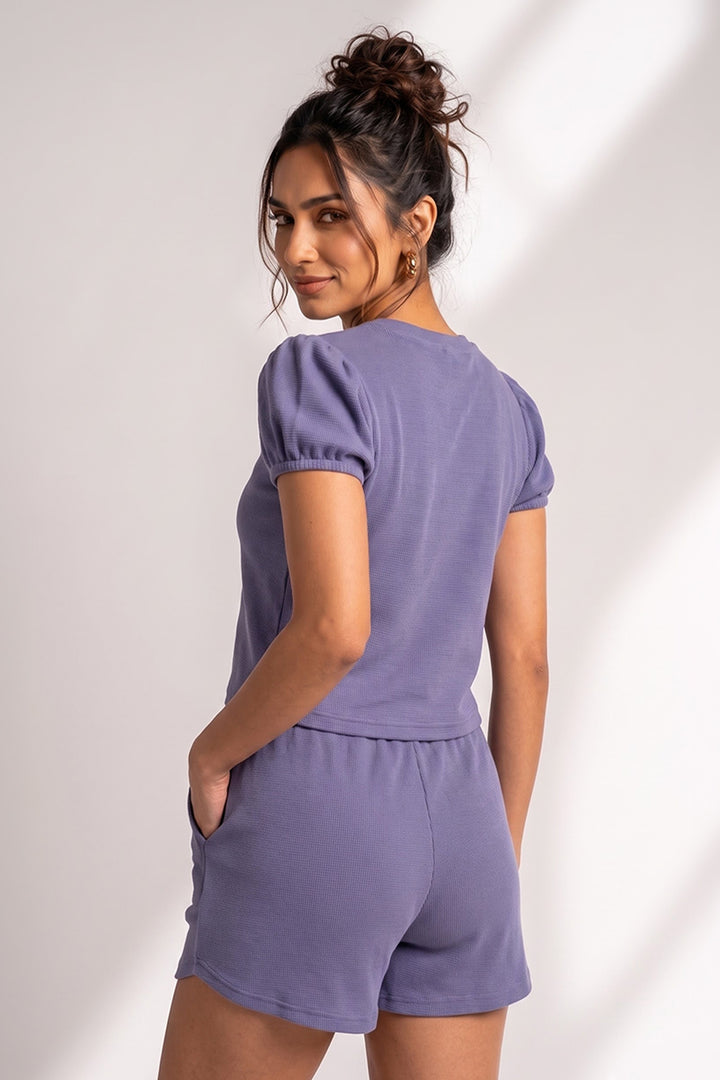 Velvet Morning Waffle Knit Walk & Snooze Set