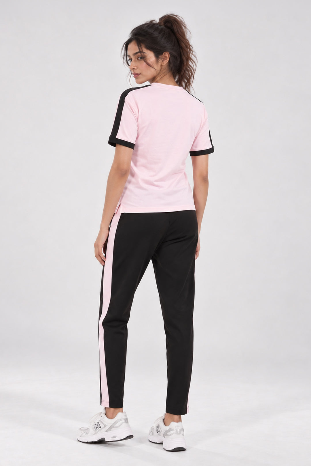 Slumber Jill Active Comfort Black & Pink Cotton Jersey Coord Set