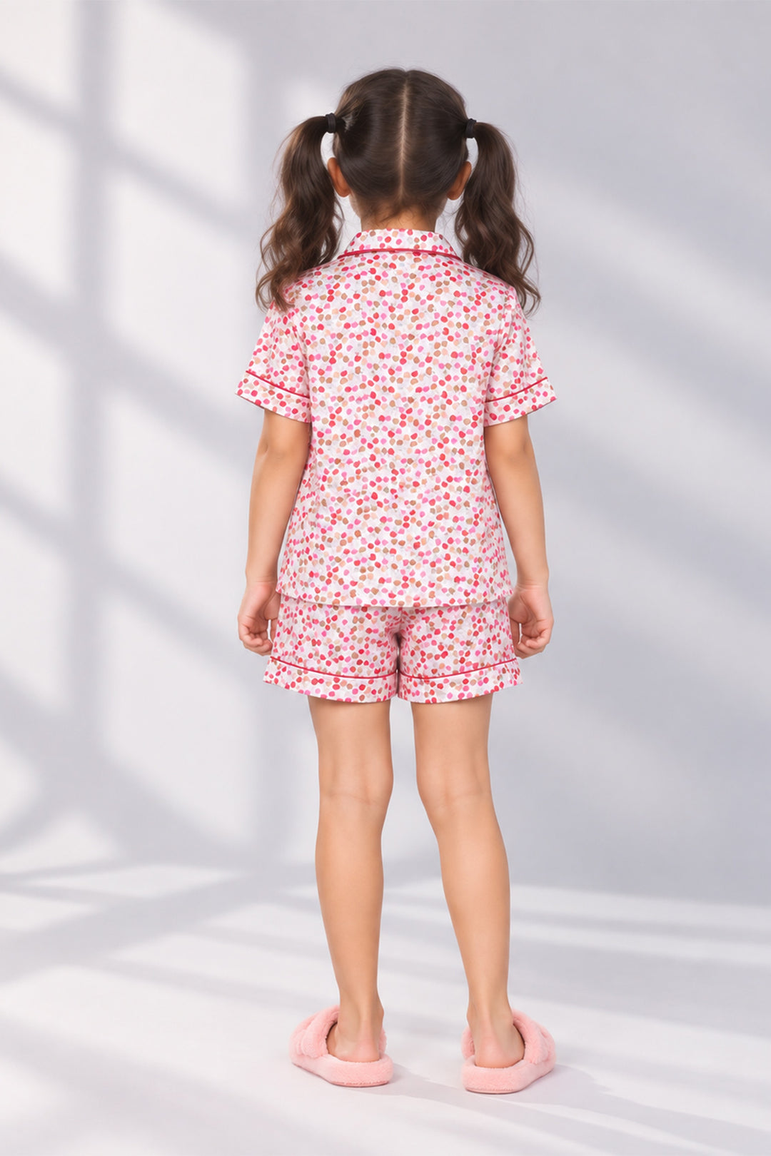 Cherry Crush Kids Collard Shortset In Japan Satin