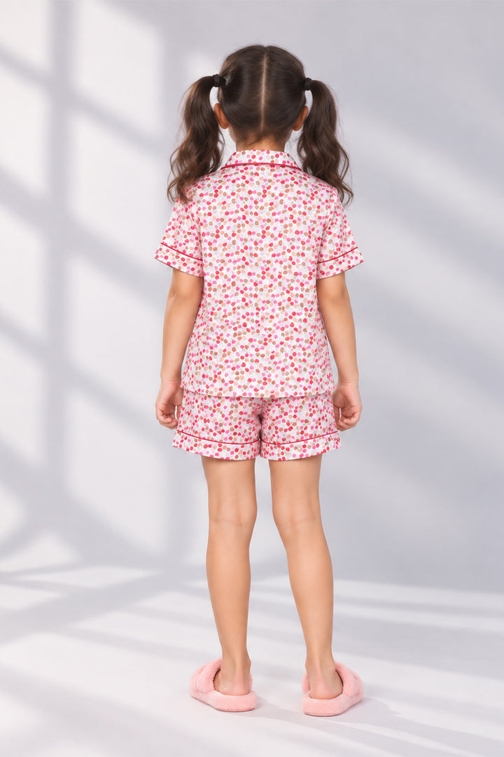 Cherry Crush Kids Collard Shortset In Japan Satin