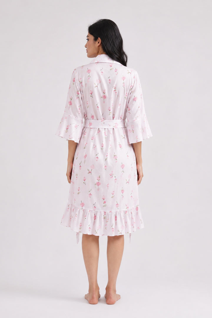 Floral grace night dress and robe set