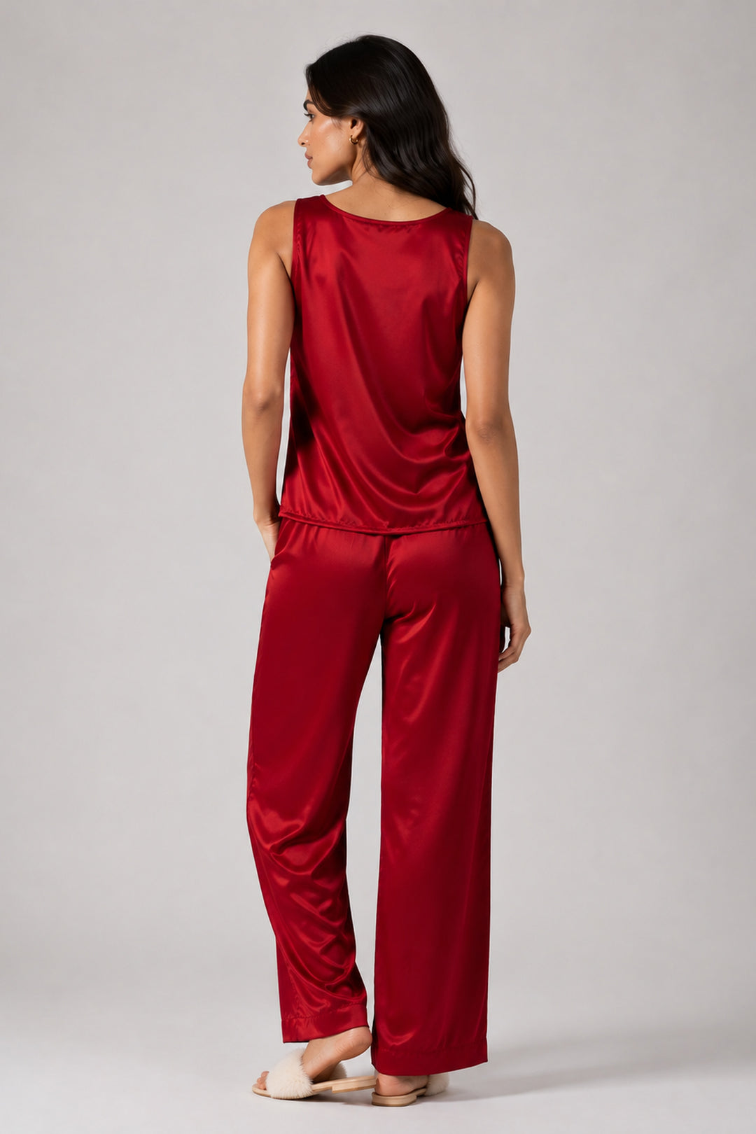 Berry Blush Sleeveless PJ Set With Pocket