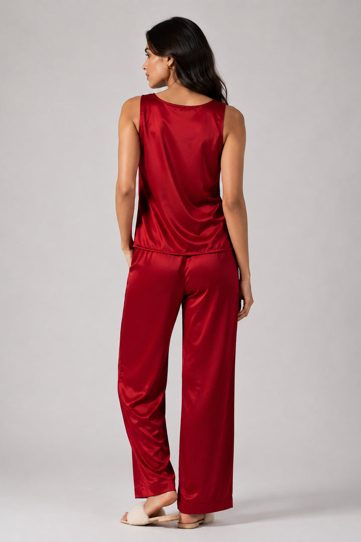 Berry Blush Sleeveless PJ Set With Pocket