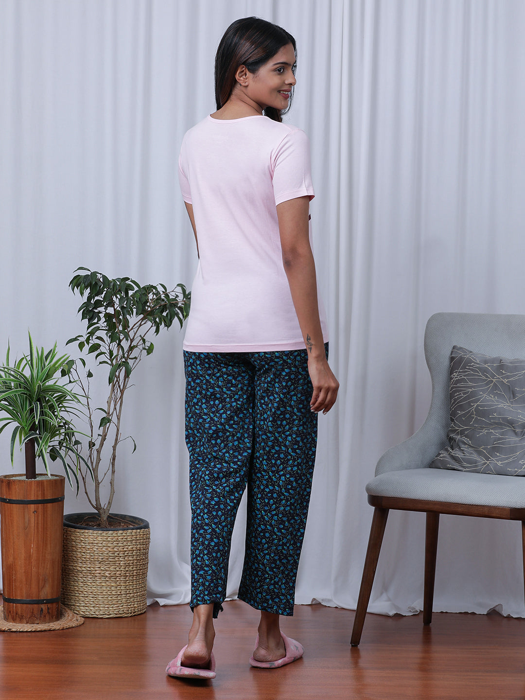 Graphic Printed Pure Cotton Night Suit