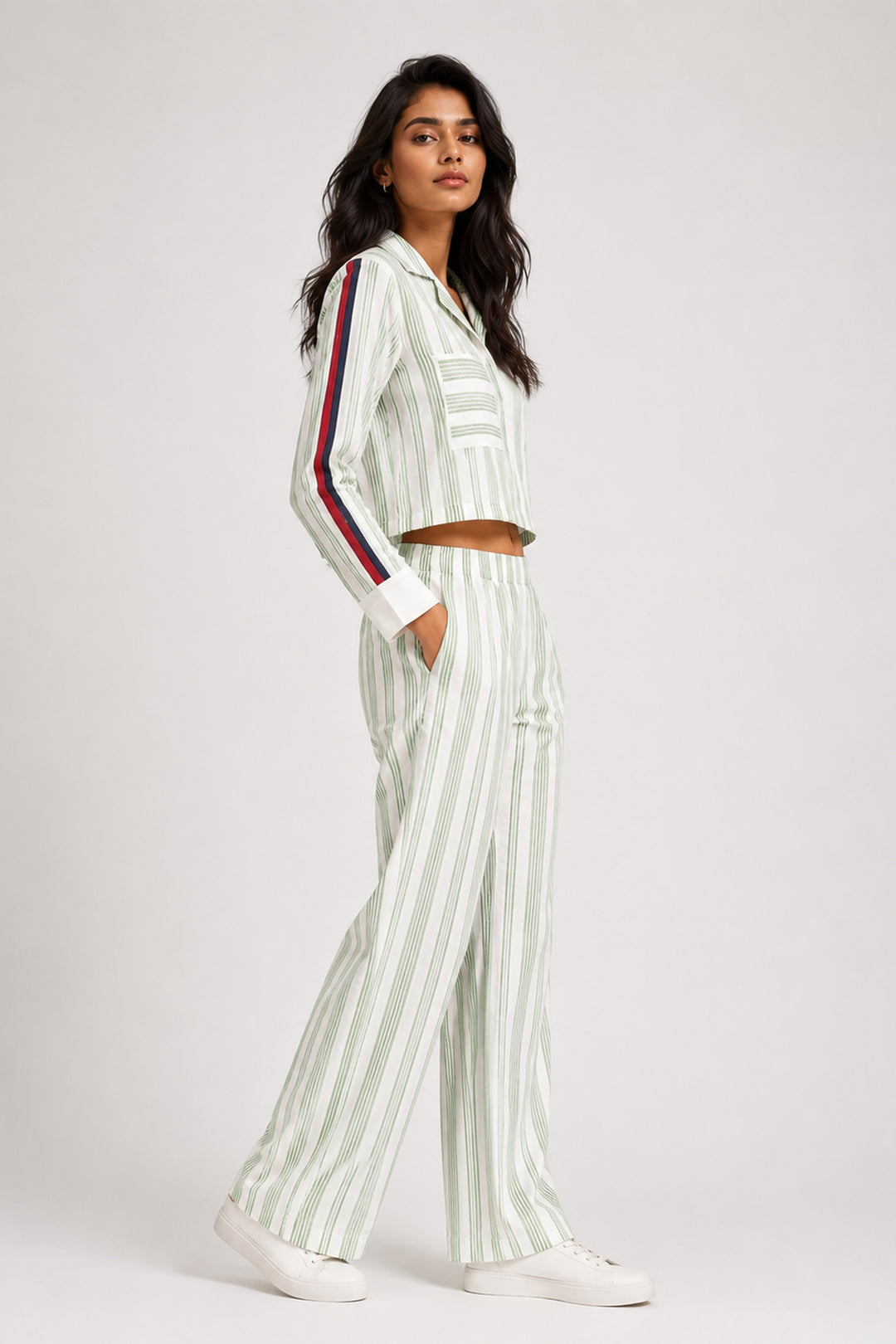 Urban Stripe Green Cotton Co-ord