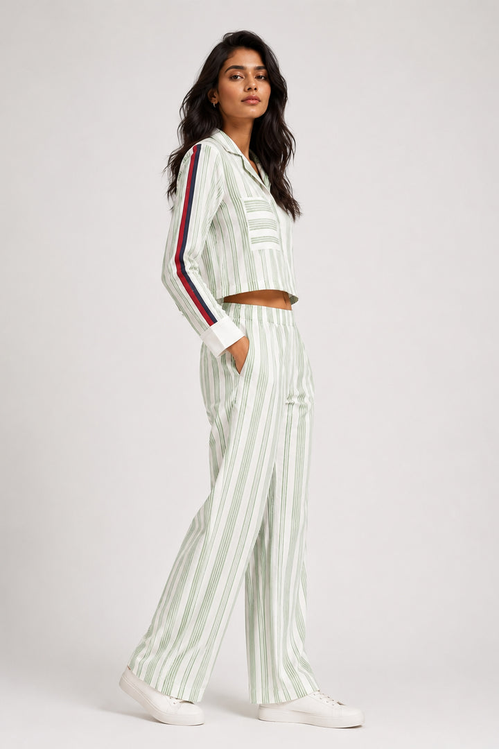 Urban Stripe Green Cotton Co-ord