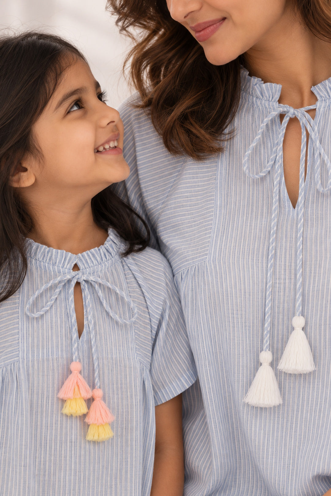 Mom & Me - Urban Breeze Dusty Blue Stripe Short Set
