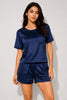 Midnight Sky  Half Sleeve Short Set With Pocket